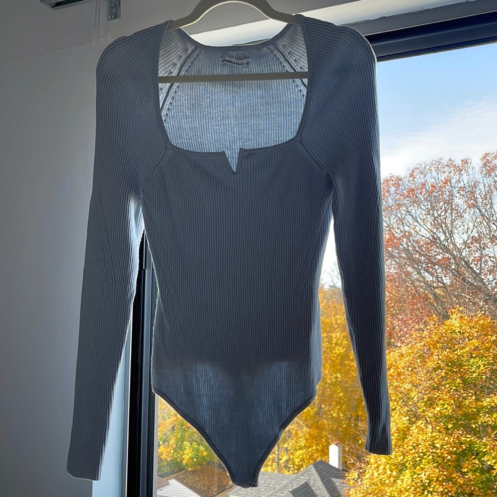 Abercrombie & Fitch size L baby blue sweater body suit